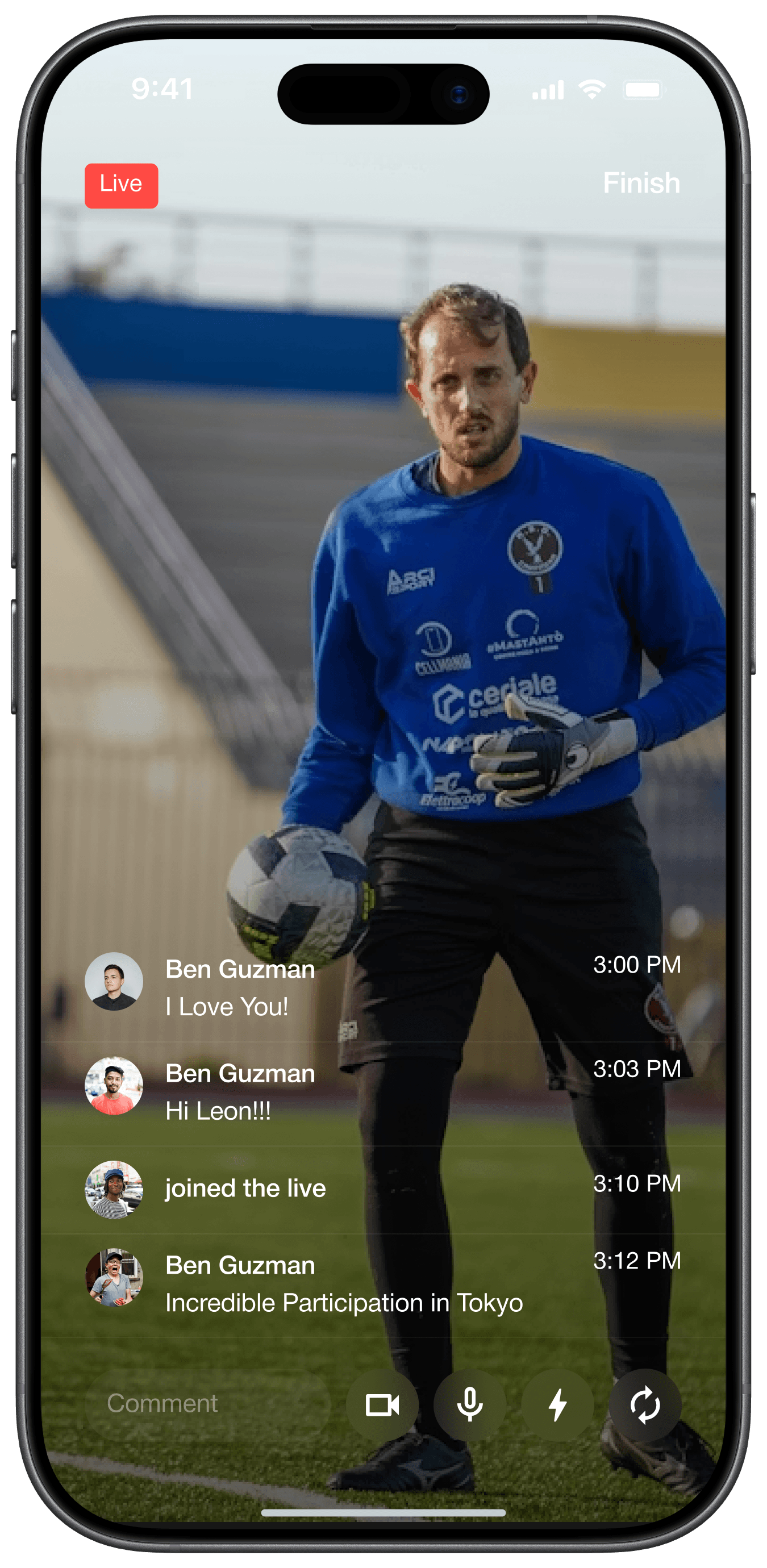 Live stream screen